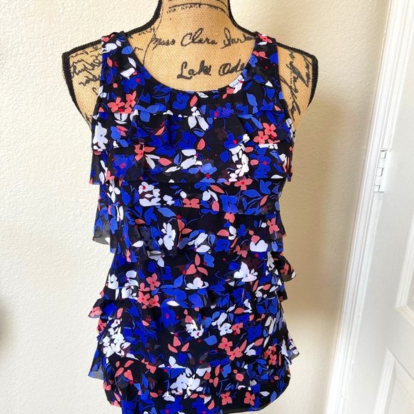 Elle MC floral ruffle top  XS - Picture 1 of 4